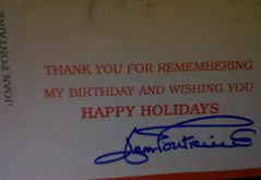 A Postcard from Joan Fontaine